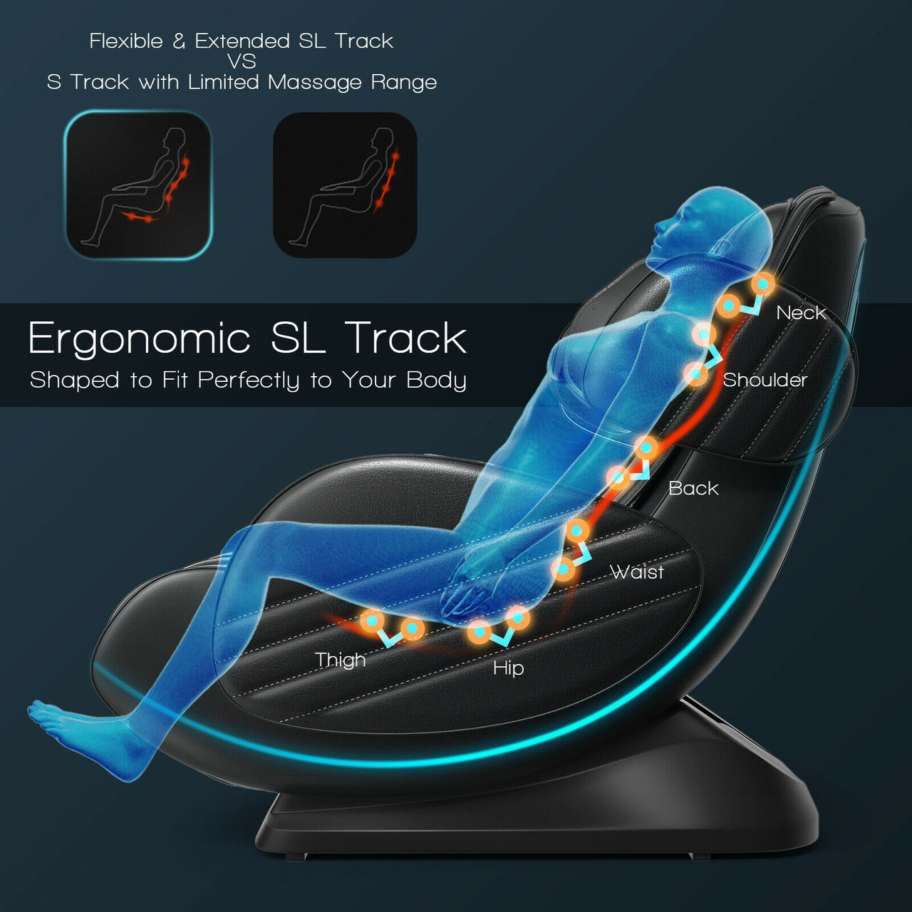 Dinky 07 - Massage Chair Recliner with SL Track Zero Gravity - Gallery View 8 of 12
