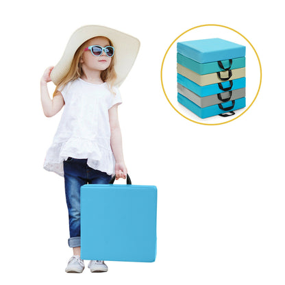 6 Pieces 15 Inches Square Toddler Floor Cushions Flexible Soft Foam Seating with Handles, Blue Kids Chairs & Seating at Gallery Canada