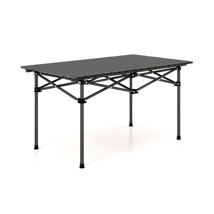 Table de Camping en Aluminium Pour 4-6 Personnes, Noir