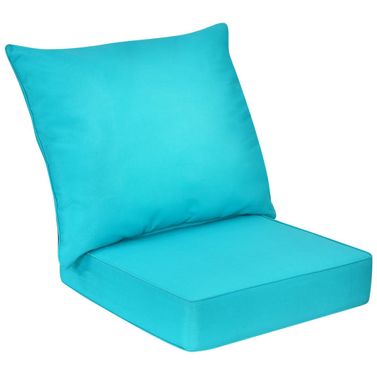 Deep Seat Chair Cushion Pads Set with Rope Belts for Indoor and Outdoor, Turquoise - Gallery Canada