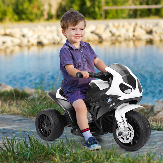 6V Kids 3 Wheels Riding BMW Licensed Electric Motorcycle, Black - Gallery Canada