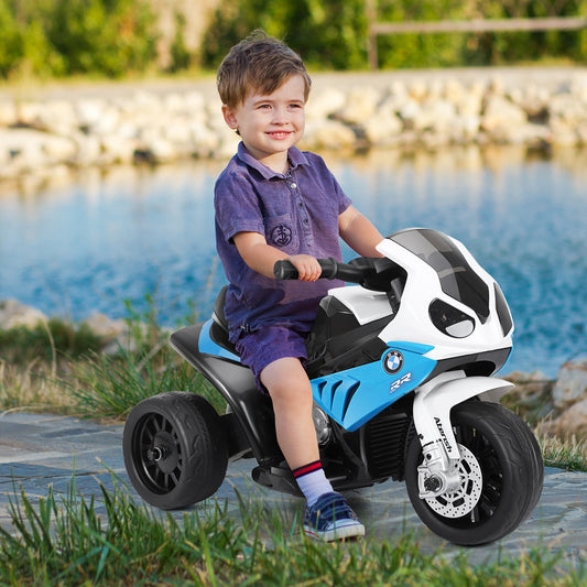 6V Kids 3 Wheels Riding BMW Licensed Electric Motorcycle, Blue - Gallery Canada