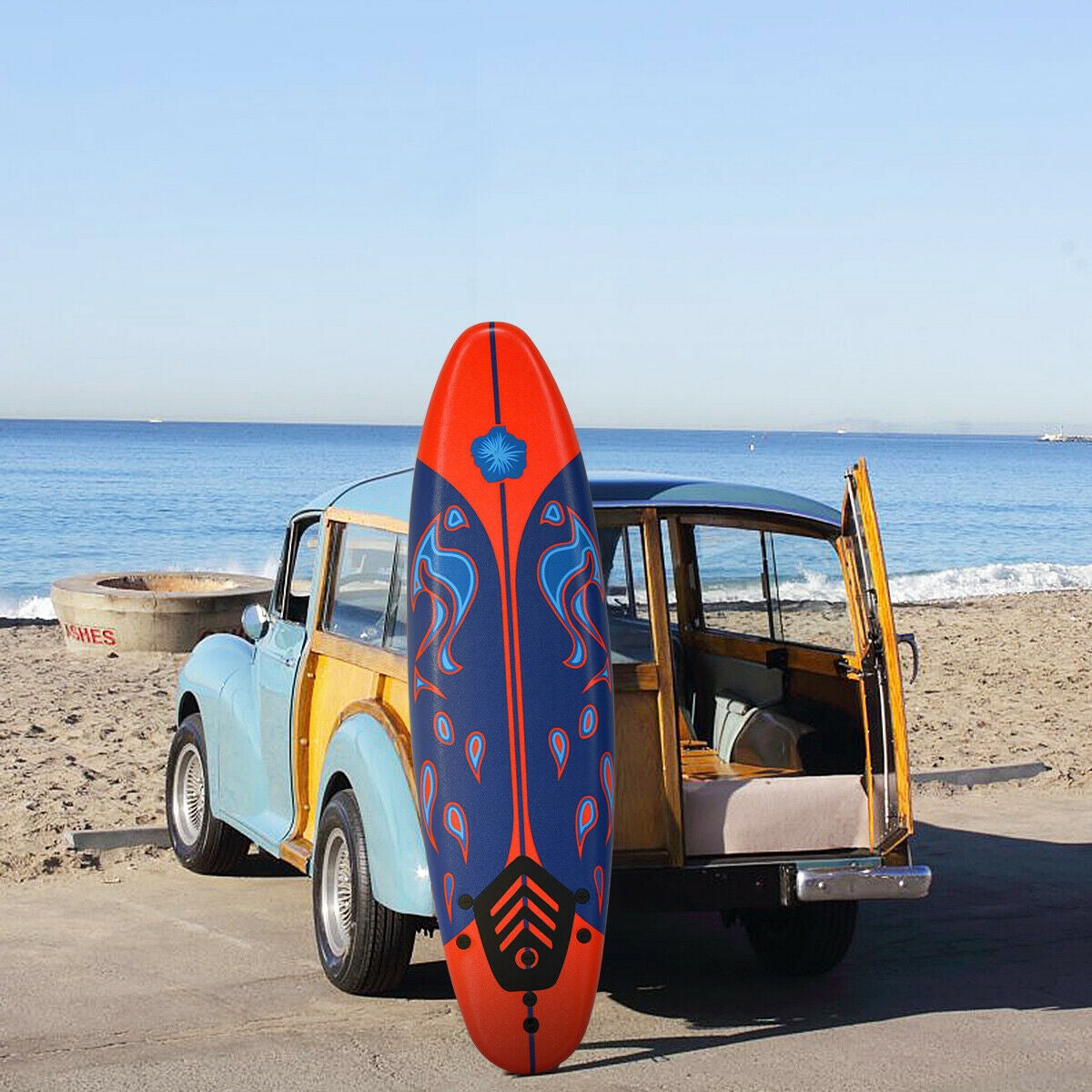 6 Feet Surfboard with 3 Detachable Fins, Red Surfing at Gallery Canada