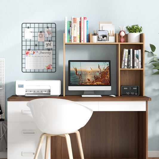 3-Tier Desk Bookshelf, 4 Shelves, Natural Bookcases Natural at Gallery Canada
