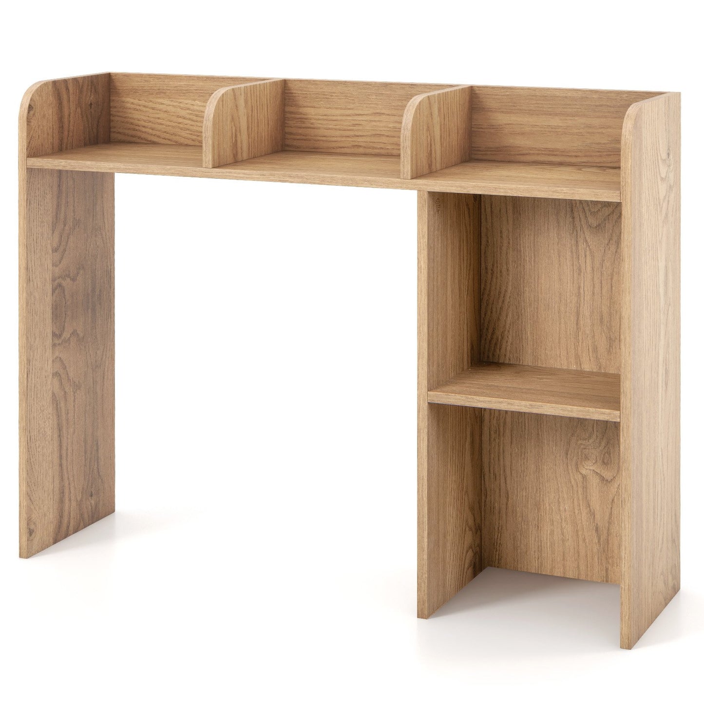 3-Tier Multipurpose Desk Bookshelf with 4 Shelves, Natural - Gallery Canada