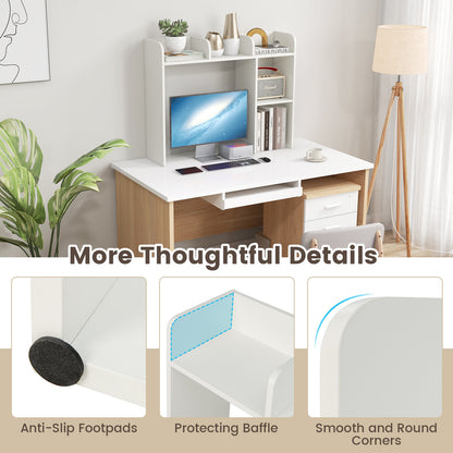 3-Tier Multipurpose Desk Bookshelf with 4 Shelves, White Bookcases at Gallery Canada