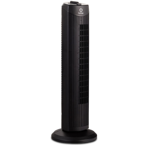 35W 28 Inch Bladeless Oscillating Tower Fan, Black