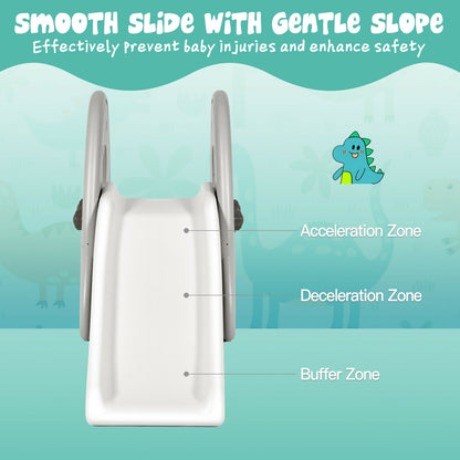 Freestanding Baby Slide Indoor First Play Climber Slide Set for Boys Girls, Gray Climbers & Slides at Gallery Canada