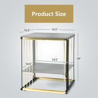 Thumbnail for 2-Tier Metal Square Side End Table with Removable Shelf - Gallery View 4 of 9