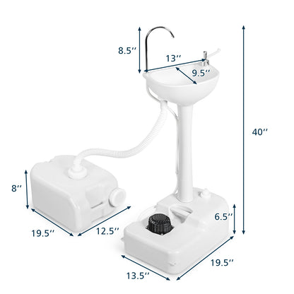 Camping Hand Wash Station Basin Stand with 4.5 Gallon Tank Camping Furniture at Gallery Canada