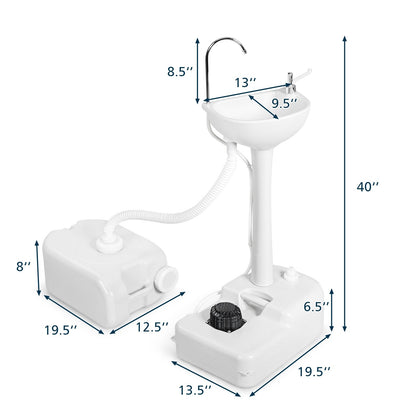 Camping Hand Wash Station Basin Stand with 4.5 Gallon Tank - Gallery Canada