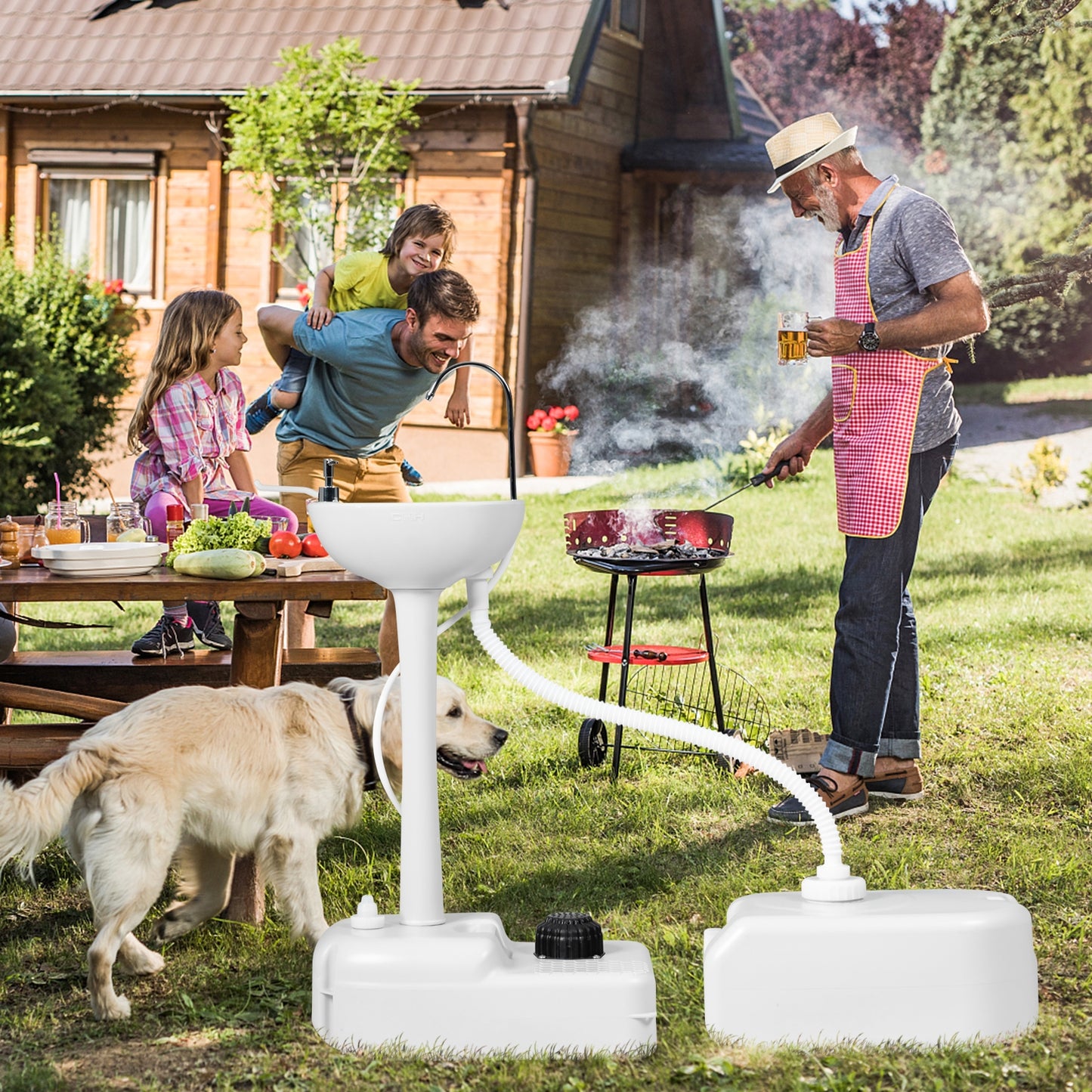 Camping Hand Wash Station Basin Stand with 4.5 Gallon Tank Camping Furniture at Gallery Canada