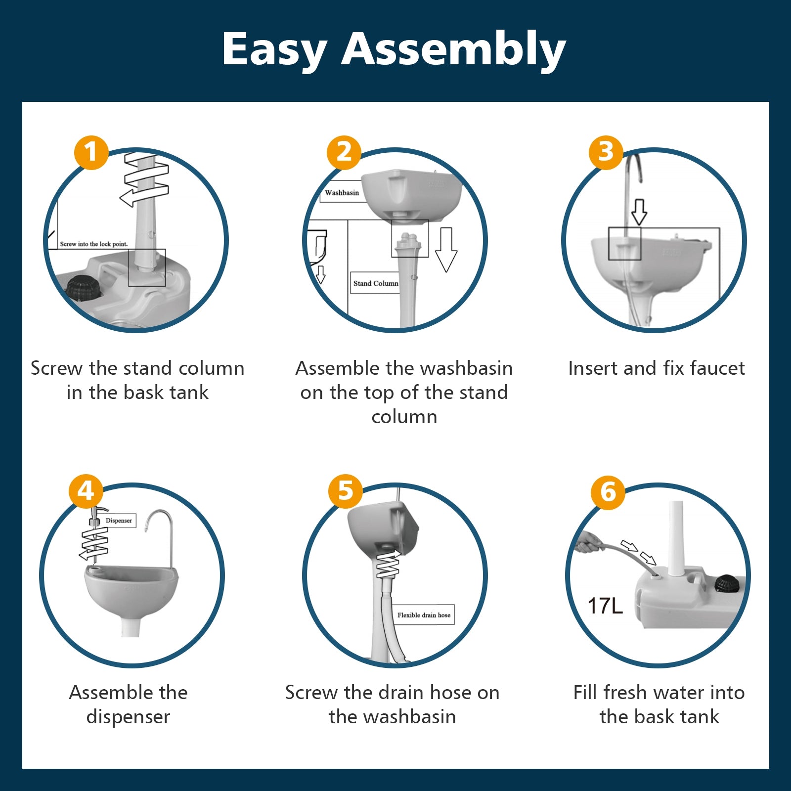 Camping Hand Wash Station Basin Stand with 4.5 Gallon Tank Camping Furniture at Gallery Canada