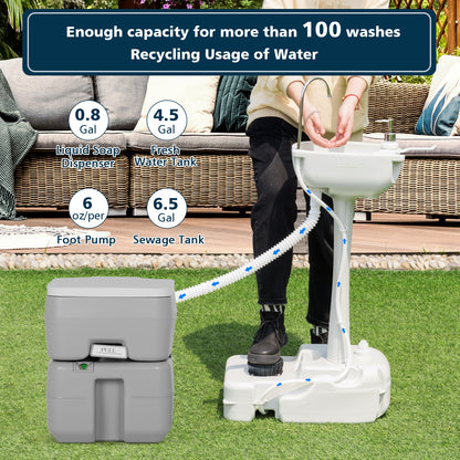 Camping Hand Wash Station Basin Stand with 4.5 Gallon Tank Camping Furniture at Gallery Canada