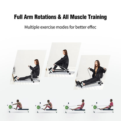 Exercise Adjustable Double Hydraulic Resistance Rowing Machine, Black Rowing Machines at Gallery Canada
