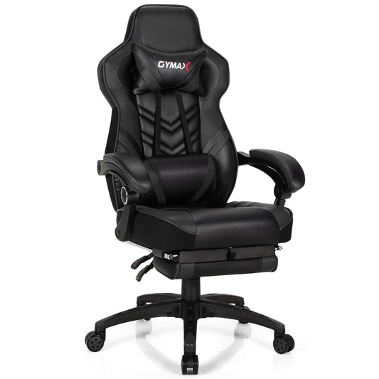 Adjustable Gaming Chair with Footrest for Home Office, Black - Gallery Canada