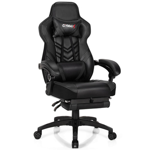 Adjustable Gaming Chair with Footrest for Home Office, Black