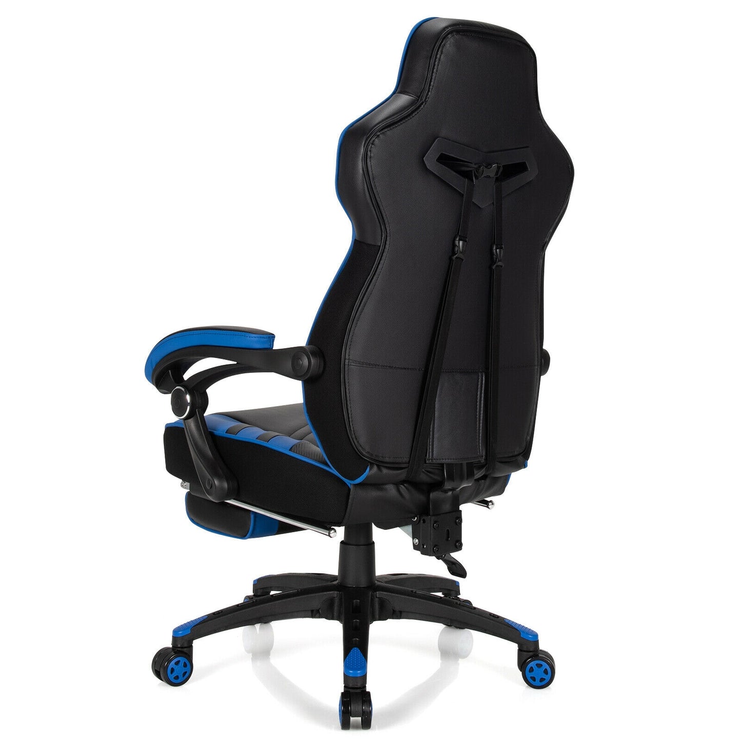 Adjustable Gaming Chair with Footrest for Home Office, Blue Gaming Chairs at Gallery Canada