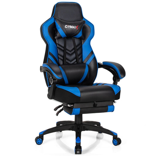 Adjustable Gaming Chair with Footrest for Home Office, Blue - Gallery Canada