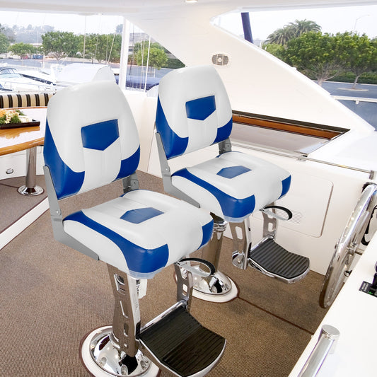 Set Of 2 Folding Low Back Fishing Boat Seats, Blue Swimming Blue at Gallery Canada