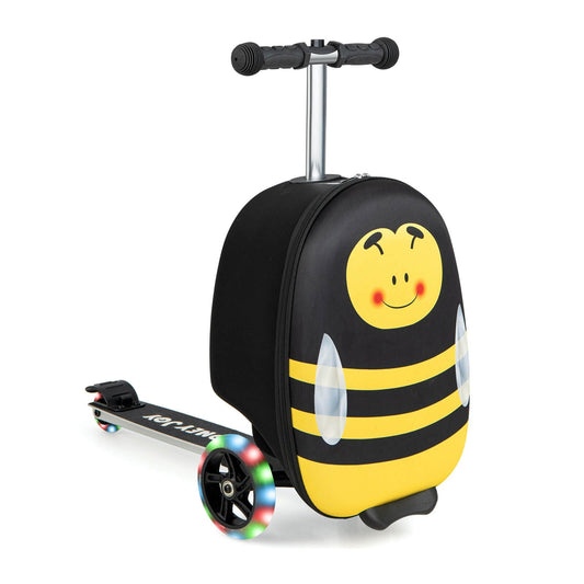 Hardshell Ride-on Suitcase Scooter with LED Flashing Wheels, Yellow - Gallery Canada