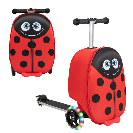 Hardshell Ride-on Suitcase Scooter with LED Flashing Wheels, Red - Gallery Canada