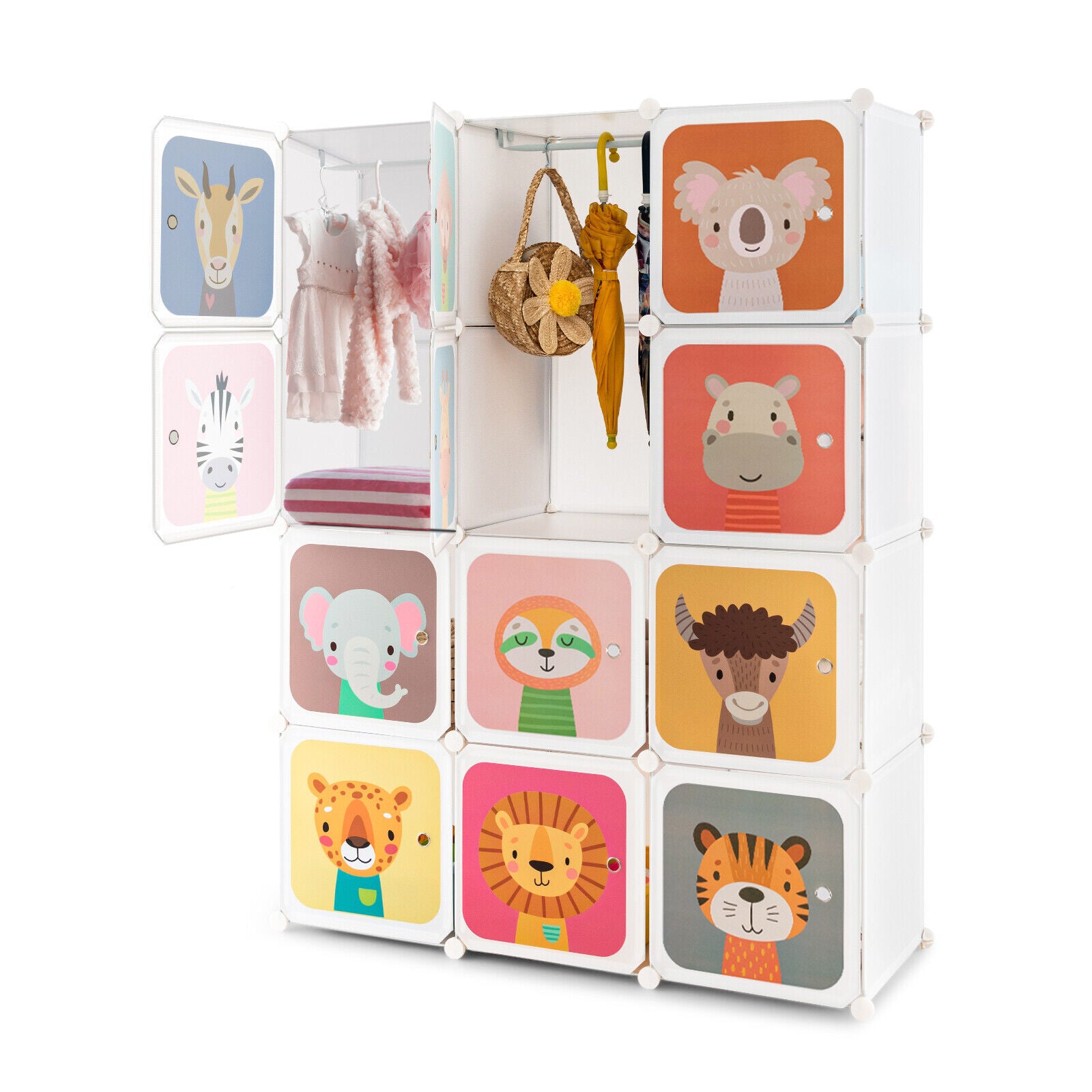 12 Cube Kids Wardrobe Closet, White Kids Storage White at Gallery Canada