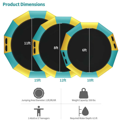 15 Feet Inflatable Splash Padded Water Bouncer Trampoline, Yellow Trampolines at Gallery Canada