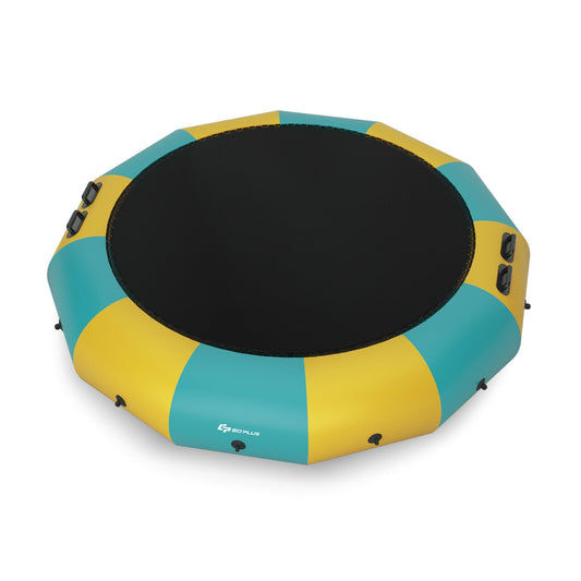 15 Feet Inflatable Splash Padded Water Bouncer Trampoline, Yellow Trampolines Yellow at Gallery Canada