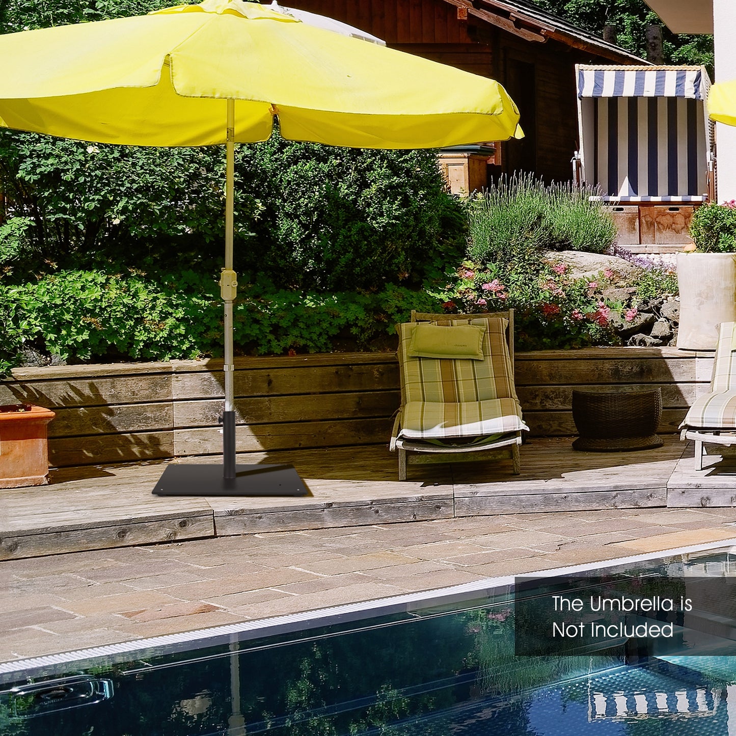 20 Inches Patio Umbrella Base with 4 Adjustable Footpads, Black Outdoor Umbrella Bases at Gallery Canada