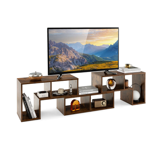 3-Piece Console TV Stand, 65 Inch, With Shelves, Brown Entertainment Centers & TV Stands Brown at Gallery Canada