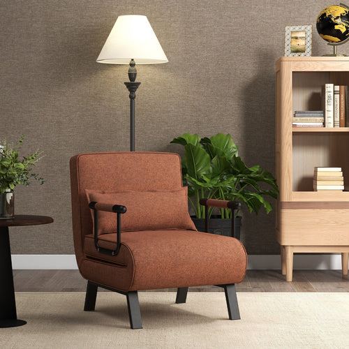 Folding 6 Position Convertible Sleeper Bed Armchair Lounge Couch
