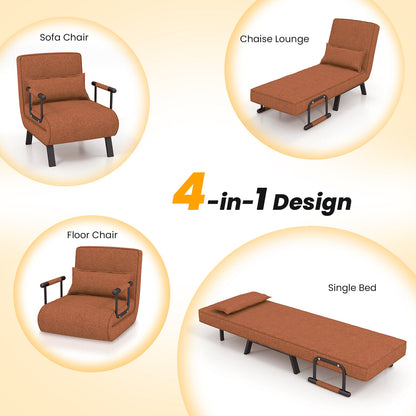 Folding 6 Position Convertible Sleeper Bed Armchair Lounge Couch Accent Chairs at Gallery Canada