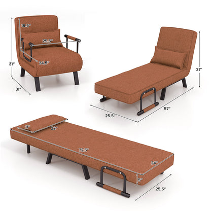 Folding 6 Position Convertible Sleeper Bed Armchair Lounge Couch Accent Chairs at Gallery Canada