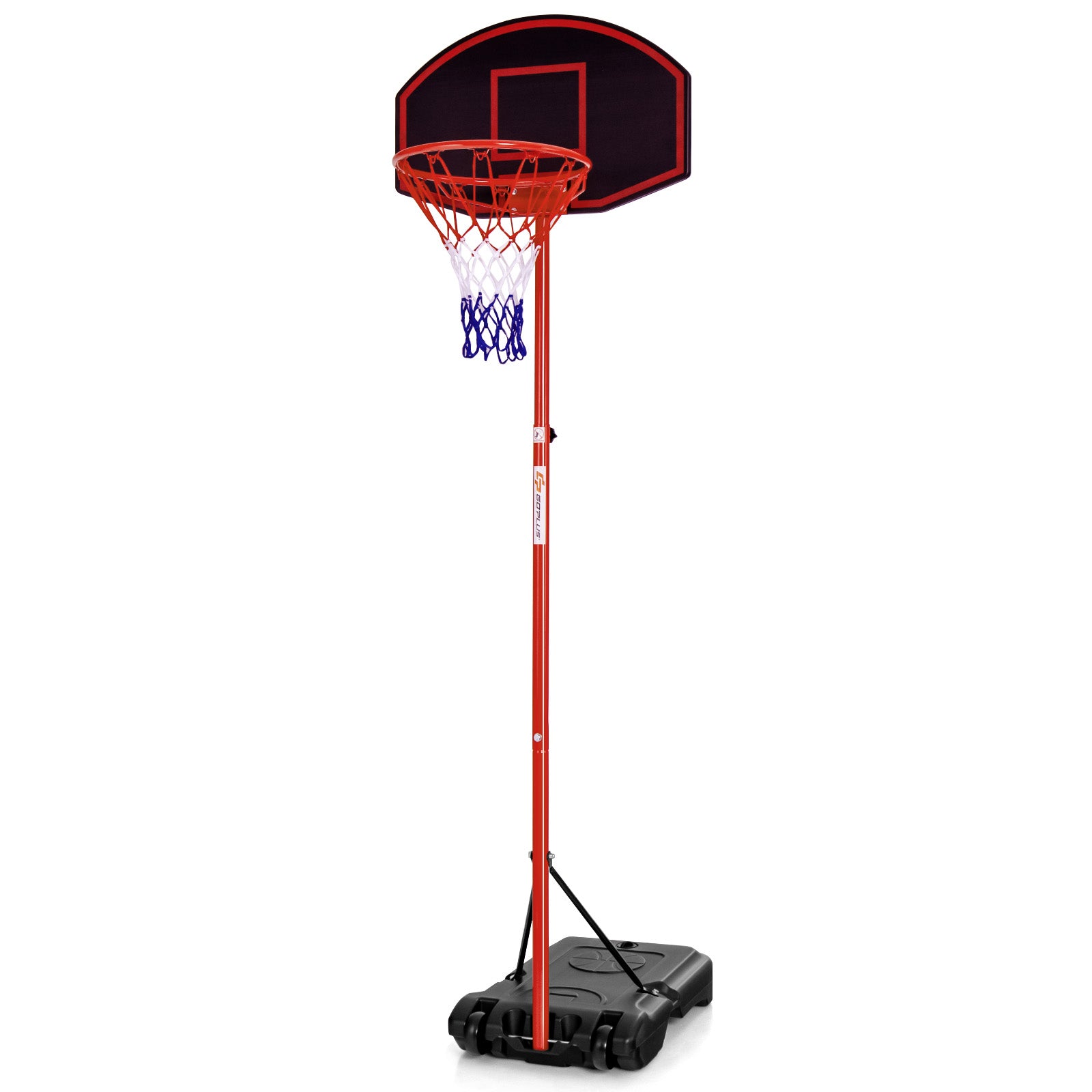 Adjustable Basketball Hoop System, Portable With 2 Wheels, Fillable Base, Red Sport Equipments Red at Gallery Canada