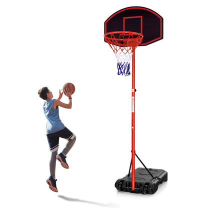 Adjustable Basketball Hoop System Stand Portable with 2 Wheels Fillable Base, Red Sport Equipments at Gallery Canada