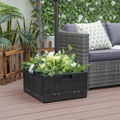 175 LBS Outdoor Fillable Umbrella Base with Table Tray, Black Outdoor Umbrella Bases at Gallery Canada