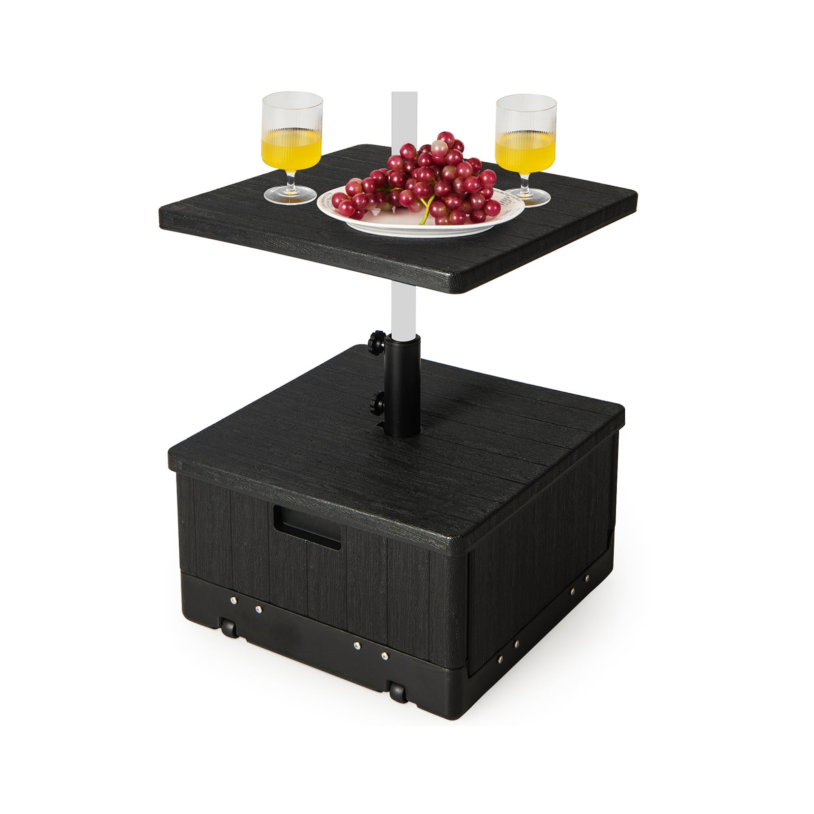 175 LBS Outdoor Fillable Umbrella Base With Table Tray, Black Outdoor Umbrella Bases at Gallery Canada