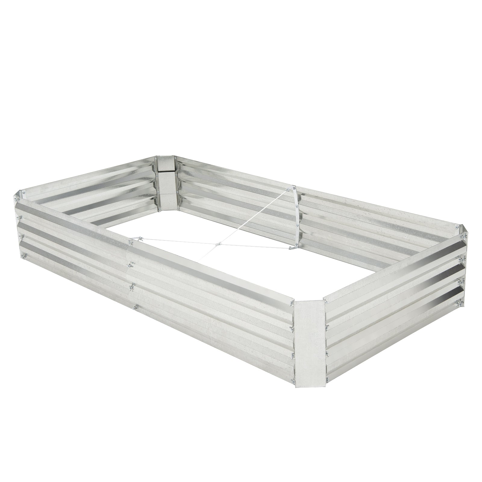 Metal Galvanized Raised Garden Bed with Open-Ended Base-6 x 3 ft, Silver Raised Garden Beds at Gallery Canada