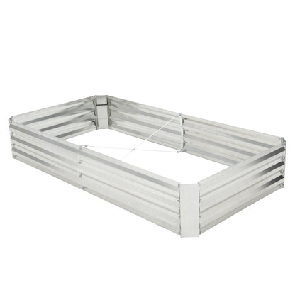Metal Galvanized Raised Garden Bed with Open-Ended Base-6 x 3 ft, Silver Raised Garden Beds at Gallery Canada