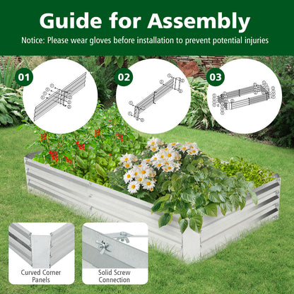 Metal Galvanized Raised Garden Bed with Open-Ended Base-6 x 3 ft, Silver Raised Garden Beds at Gallery Canada