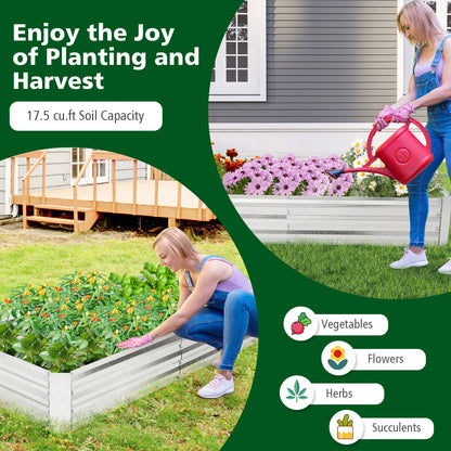 Metal Galvanized Raised Garden Bed with Open-Ended Base-6 x 3 ft, Silver Raised Garden Beds at Gallery Canada