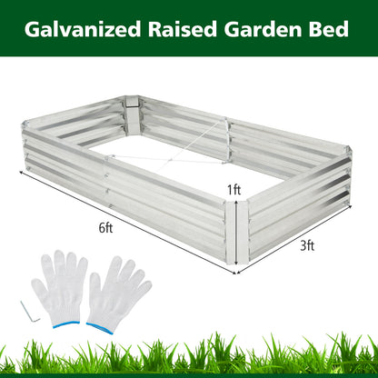 Metal Galvanized Raised Garden Bed with Open-Ended Base-6 x 3 ft, Silver Raised Garden Beds at Gallery Canada