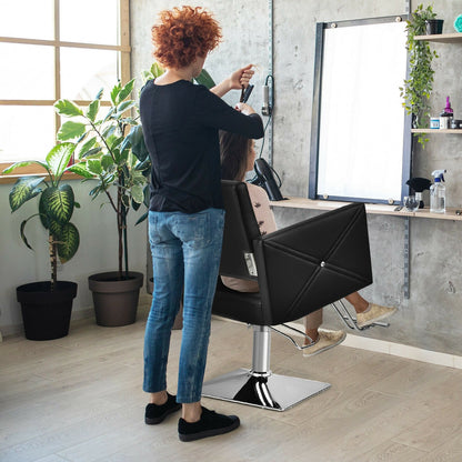 Salon Chair for Hair Stylist with Adjustable Swivel Hydraulic, Black