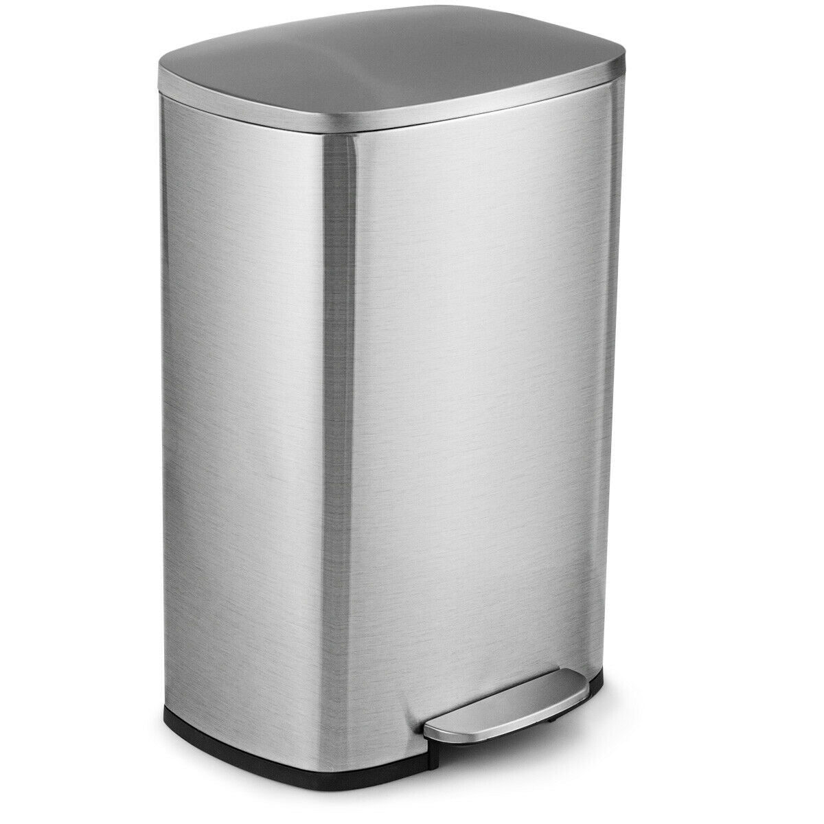 13.2 Gallon Stainless Steel Trash Garbage Can with Bucket, Silver Kitchen Organization at Gallery Canada