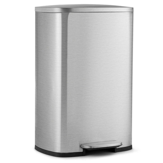13.2 Gallon Stainless Steel Trash Garbage Can with Bucket, Silver Kitchen Organization Silver at Gallery Canada