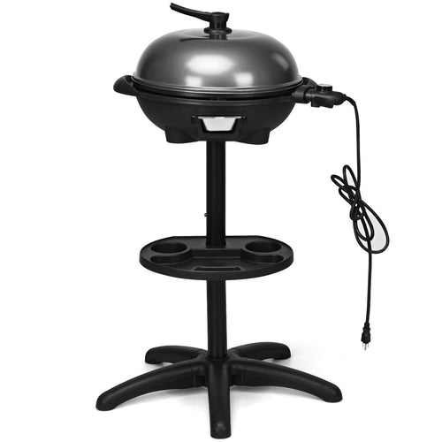 1350 W Outdoor Electric BBQ Grill with Removable Stand Easy to Install, Black