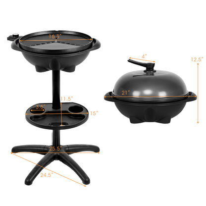 1350 W Outdoor Electric BBQ Grill with Removable Stand Easy to Install, Black Outdoor Grills at Gallery Canada