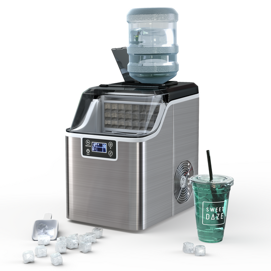 Electric Portable Countertop Ice Maker, With Scoop And Basket, Silver