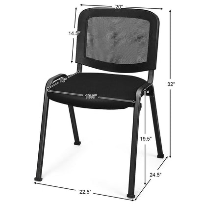 Set of 5 Stackable Conference Chairs with Mesh Back, Black - Gallery Canada